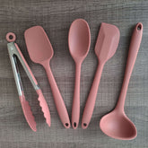 Conjunto De 5 Talheres De Silicone Utensílio De Cozinha Ou Terracota